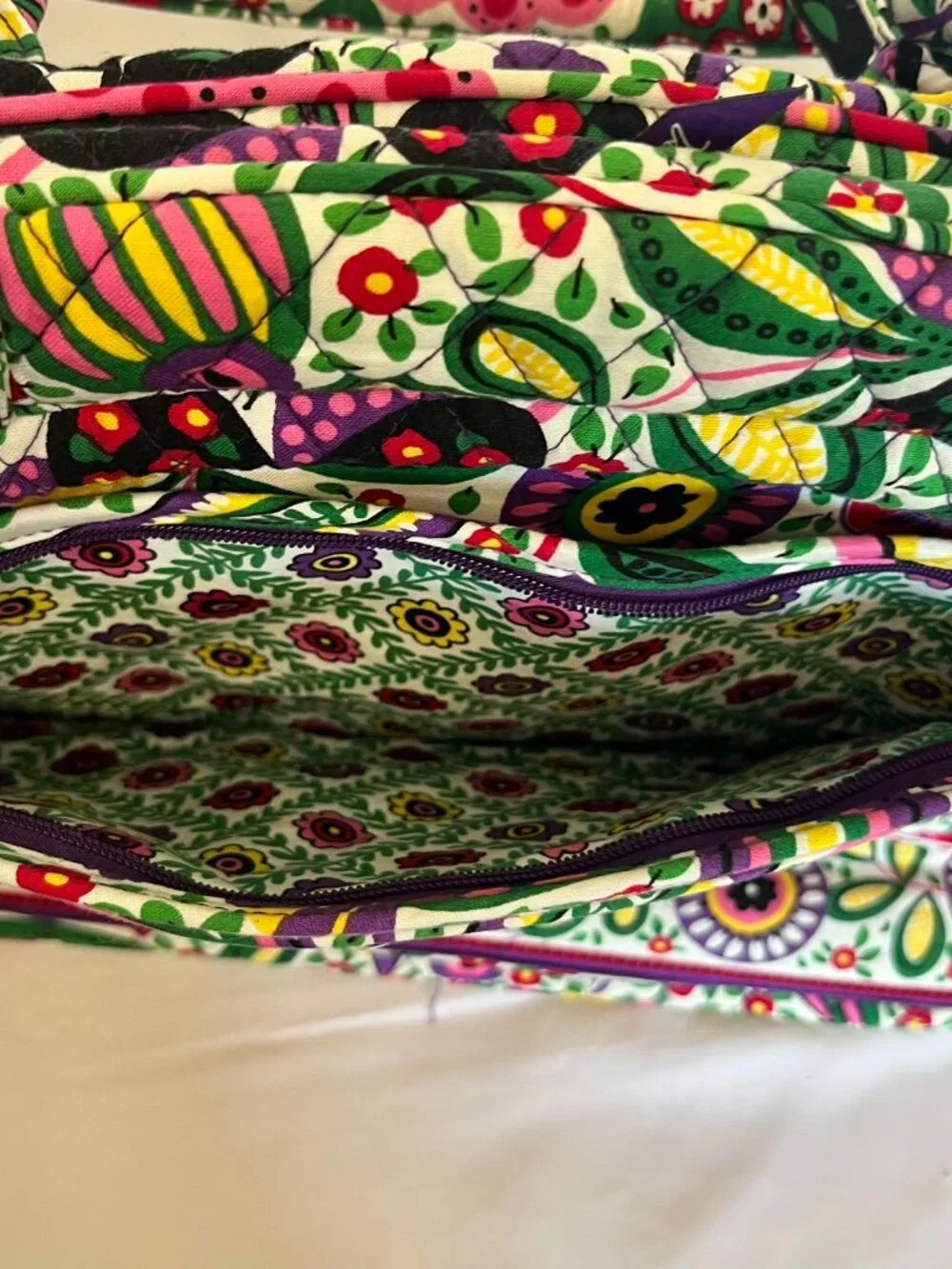 Vera Bradley Laptop Bag Crossbody School Travel Carry-on Viva La Vera purple